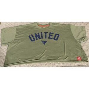 Under Armour Project Rock United Brahma‎ Green Cropped T-shirt Women's Large